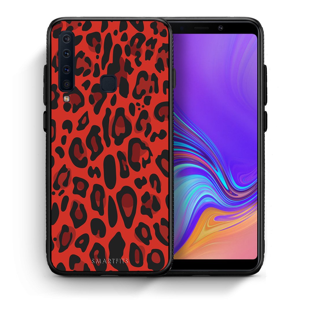 Θήκη Samsung A9 Red Leopard Animal από τη Smartfits με σχέδιο στο πίσω μέρος και μαύρο περίβλημα | Samsung A9 Red Leopard Animal case with colorful back and black bezels