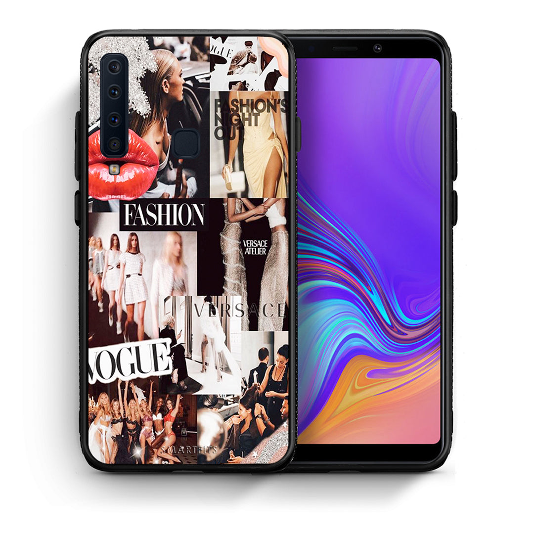 Θήκη Αγίου Βαλεντίνου Samsung A9 Collage Fashion από τη Smartfits με σχέδιο στο πίσω μέρος και μαύρο περίβλημα | Samsung A9 Collage Fashion case with colorful back and black bezels