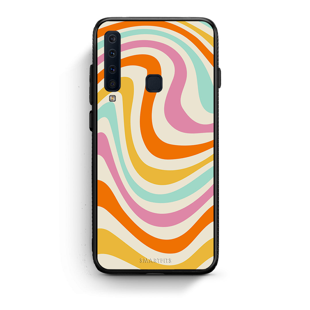 samsung a9 Colourful Waves θήκη από τη Smartfits με σχέδιο στο πίσω μέρος και μαύρο περίβλημα | Smartphone case with colorful back and black bezels by Smartfits
