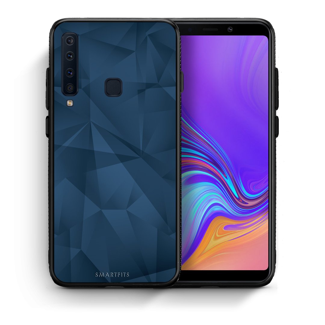 Θήκη Samsung A9 Blue Abstract Geometric από τη Smartfits με σχέδιο στο πίσω μέρος και μαύρο περίβλημα | Samsung A9 Blue Abstract Geometric case with colorful back and black bezels