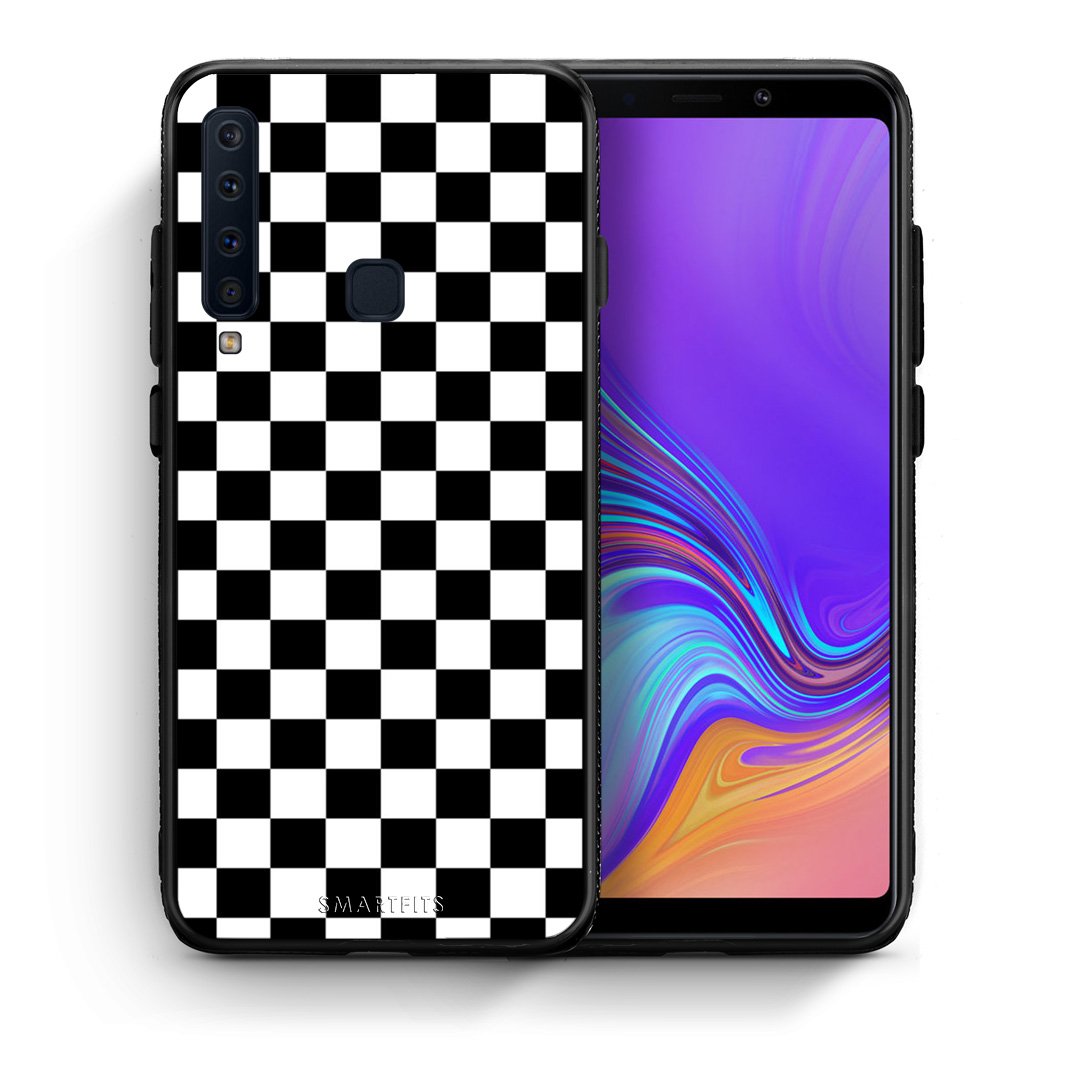 Θήκη Samsung A9 Squares Geometric από τη Smartfits με σχέδιο στο πίσω μέρος και μαύρο περίβλημα | Samsung A9 Squares Geometric case with colorful back and black bezels