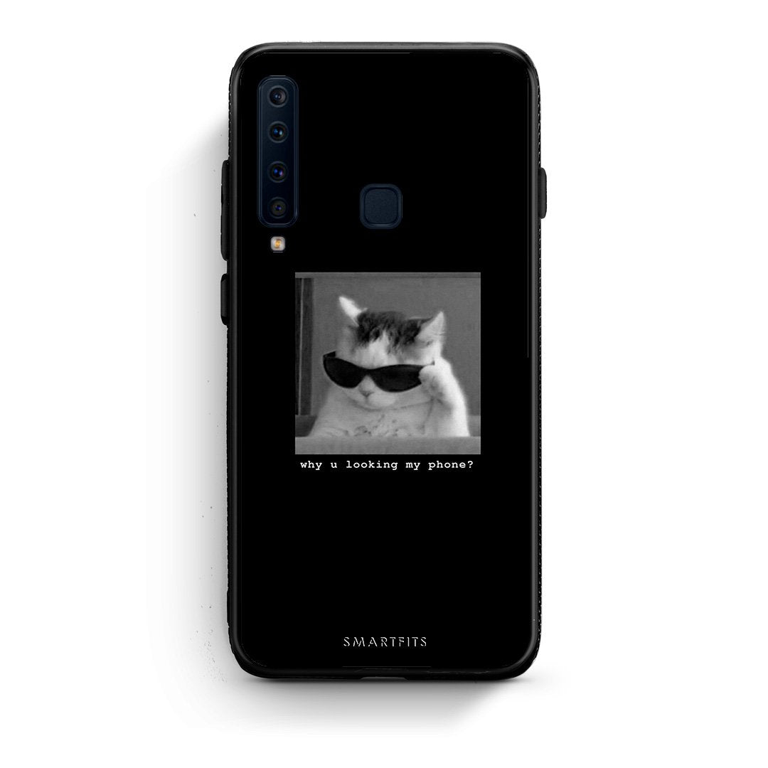 samsung a9 Meme Cat θήκη από τη Smartfits με σχέδιο στο πίσω μέρος και μαύρο περίβλημα | Smartphone case with colorful back and black bezels by Smartfits