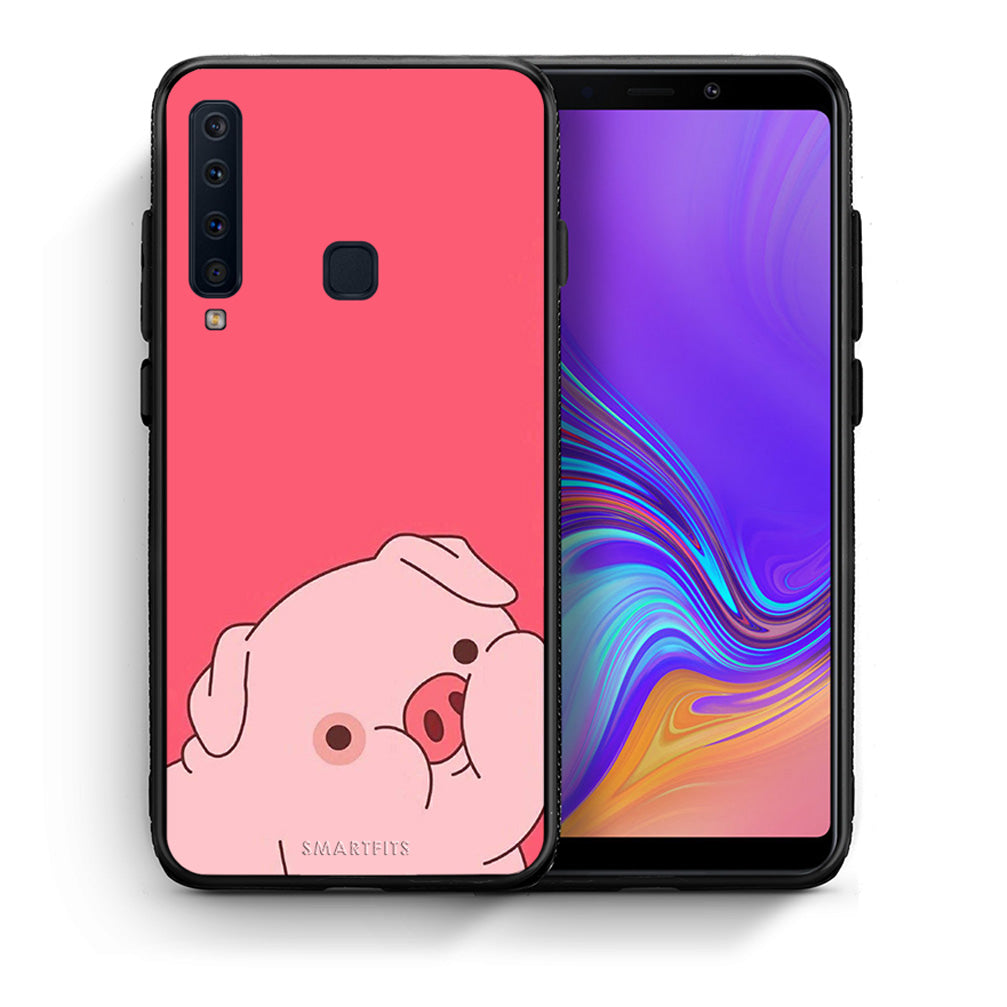 Θήκη Αγίου Βαλεντίνου Samsung A9 Pig Love 1 από τη Smartfits με σχέδιο στο πίσω μέρος και μαύρο περίβλημα | Samsung A9 Pig Love 1 case with colorful back and black bezels