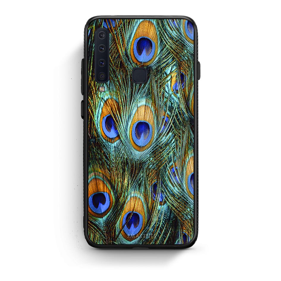 samsung a9 Real Peacock Feathers θήκη από τη Smartfits με σχέδιο στο πίσω μέρος και μαύρο περίβλημα | Smartphone case with colorful back and black bezels by Smartfits