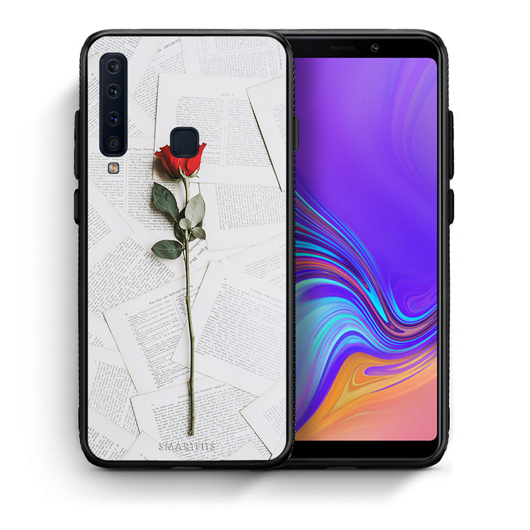 Θήκη Samsung A9 Red Rose από τη Smartfits με σχέδιο στο πίσω μέρος και μαύρο περίβλημα | Samsung A9 Red Rose case with colorful back and black bezels