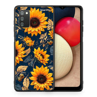 Thumbnail for Θήκη Samsung A02s Autumn Sunflowers από τη Smartfits με σχέδιο στο πίσω μέρος και μαύρο περίβλημα | Samsung A02s Autumn Sunflowers case with colorful back and black bezels