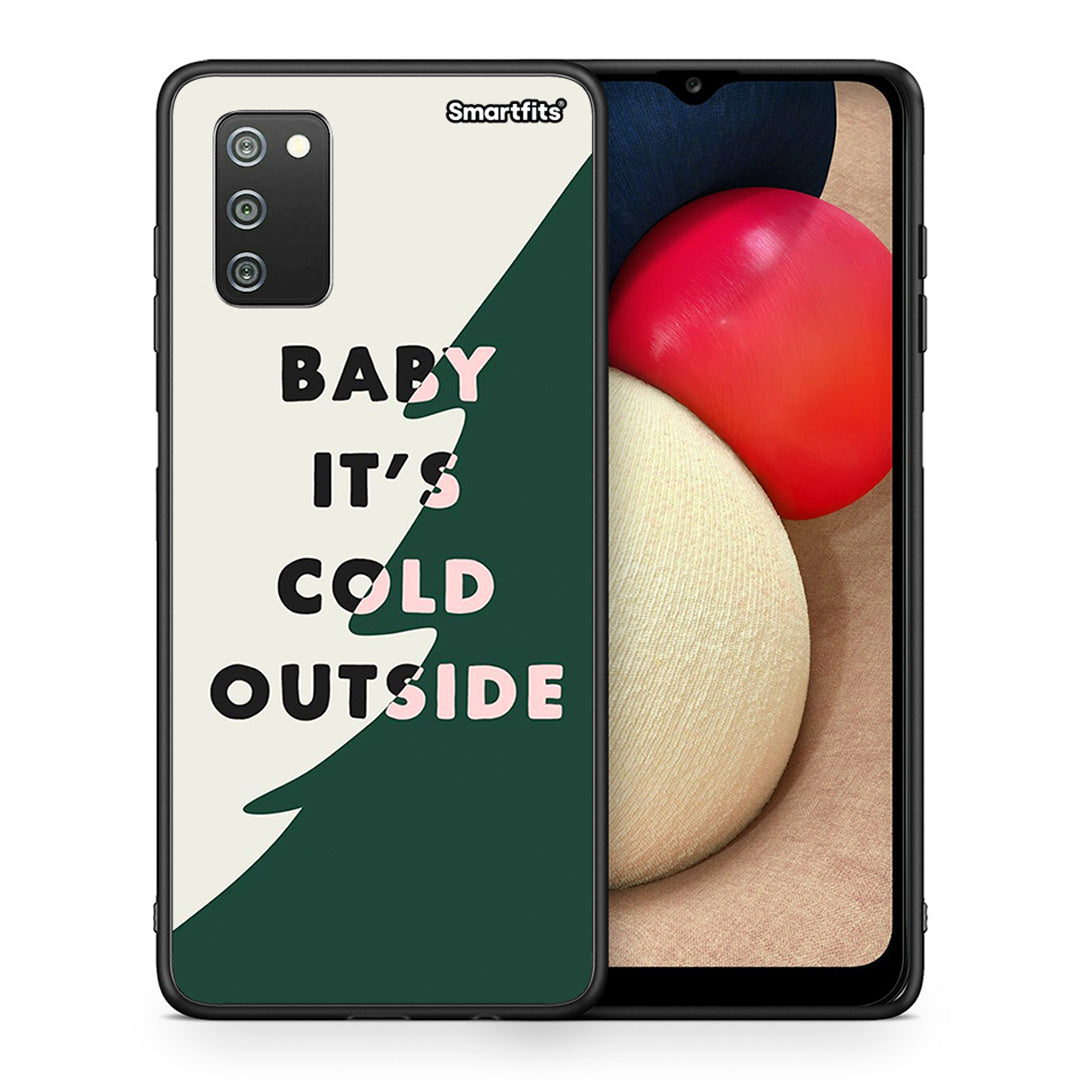 Θήκη Samsung A02s Cold Outside από τη Smartfits με σχέδιο στο πίσω μέρος και μαύρο περίβλημα | Samsung A02s Cold Outside case with colorful back and black bezels