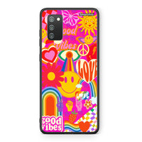 Thumbnail for Samsung A02s Hippie Love θήκη από τη Smartfits με σχέδιο στο πίσω μέρος και μαύρο περίβλημα | Smartphone case with colorful back and black bezels by Smartfits