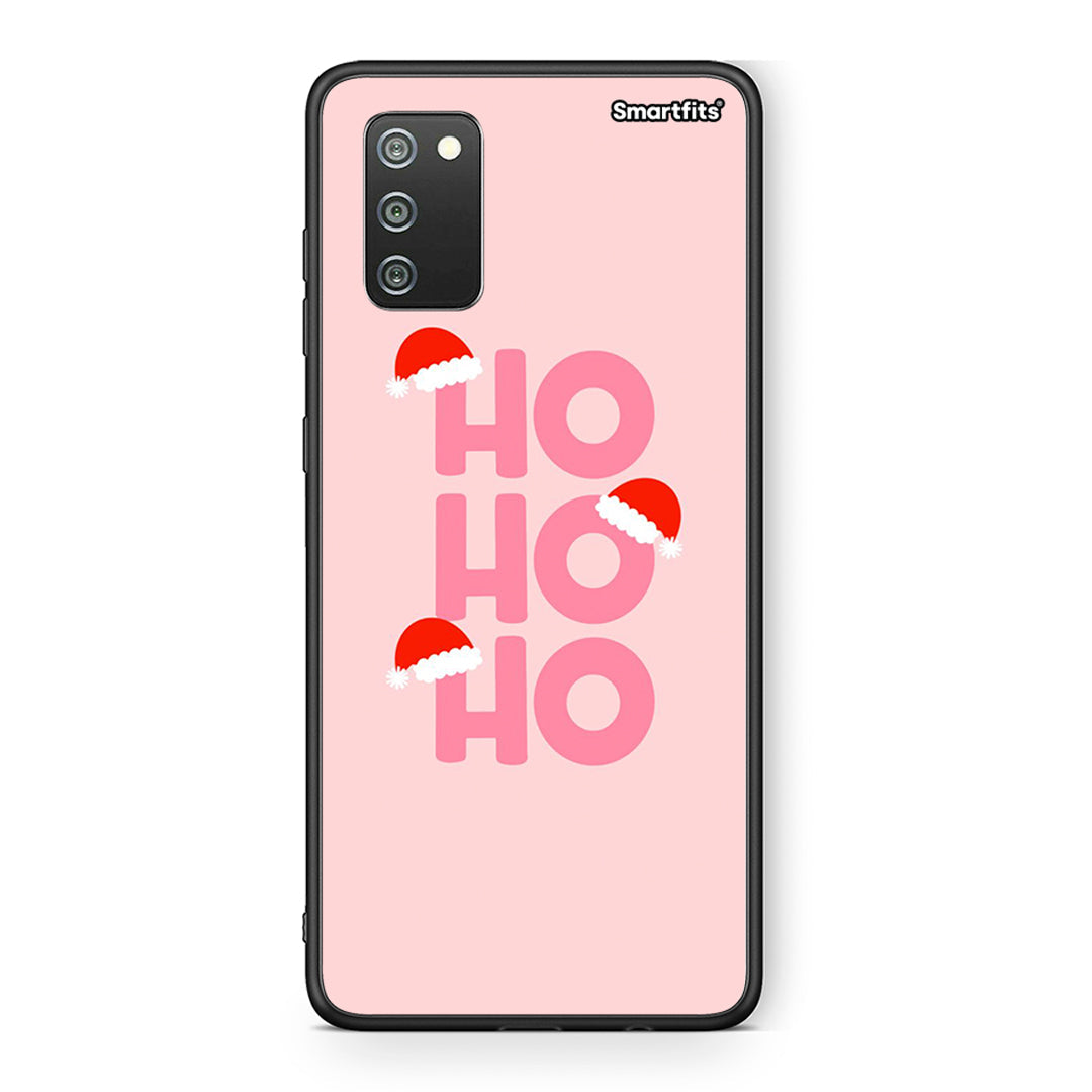 Samsung A02s Xmas Ho Ho Ho θήκη από τη Smartfits με σχέδιο στο πίσω μέρος και μαύρο περίβλημα | Smartphone case with colorful back and black bezels by Smartfits