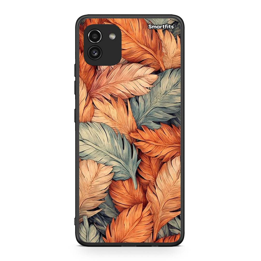Samsung A03 Autumn Leaves θήκη από τη Smartfits με σχέδιο στο πίσω μέρος και μαύρο περίβλημα | Smartphone case with colorful back and black bezels by Smartfits