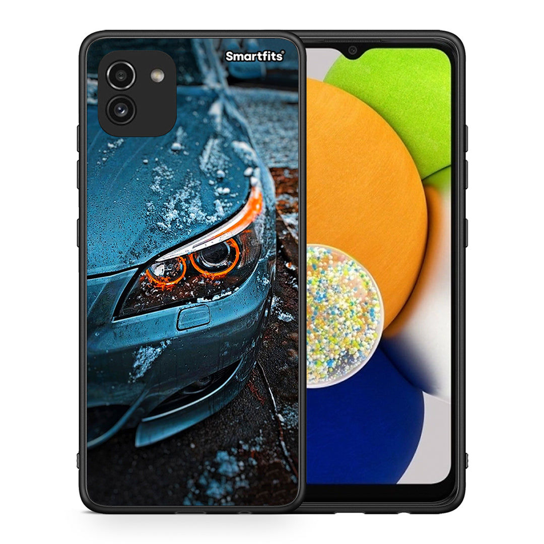Θήκη Samsung A03 Bmw E60 από τη Smartfits με σχέδιο στο πίσω μέρος και μαύρο περίβλημα | Samsung A03 Bmw E60 case with colorful back and black bezels
