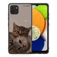 Thumbnail for Θήκη Samsung A03 Cats In Love από τη Smartfits με σχέδιο στο πίσω μέρος και μαύρο περίβλημα | Samsung A03 Cats In Love case with colorful back and black bezels