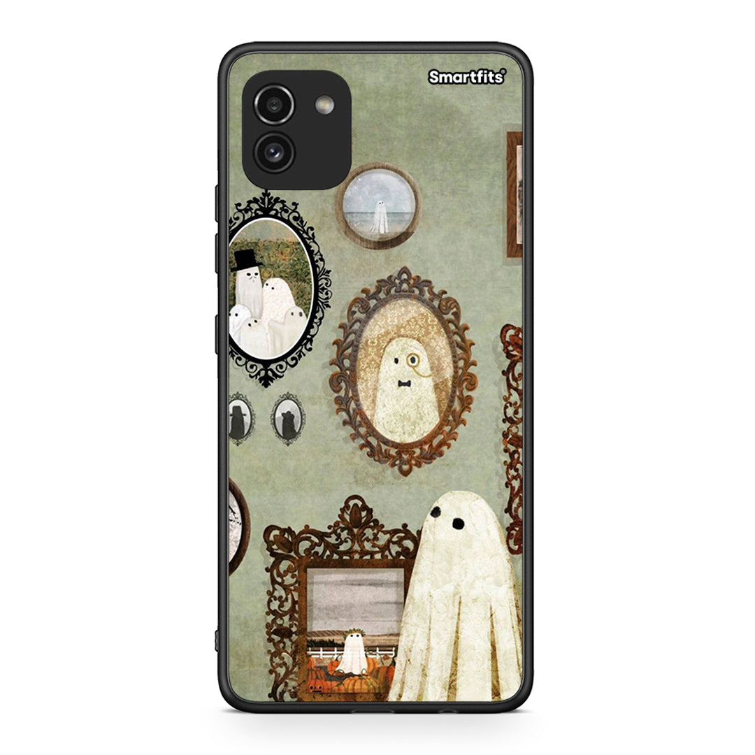 Samsung A03 Halloween Ghost Season θήκη από τη Smartfits με σχέδιο στο πίσω μέρος και μαύρο περίβλημα | Smartphone case with colorful back and black bezels by Smartfits