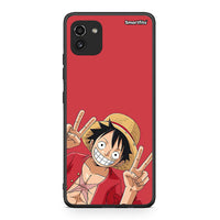 Thumbnail for Samsung A03 Pirate Luffy θήκη από τη Smartfits με σχέδιο στο πίσω μέρος και μαύρο περίβλημα | Smartphone case with colorful back and black bezels by Smartfits