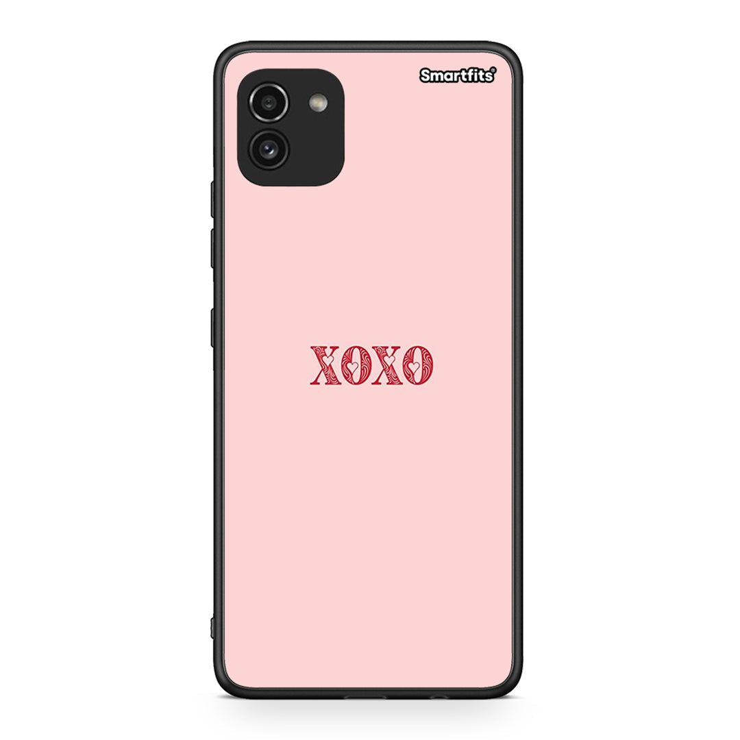 Samsung A03 XOXO Love θήκη από τη Smartfits με σχέδιο στο πίσω μέρος και μαύρο περίβλημα | Smartphone case with colorful back and black bezels by Smartfits