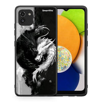 Thumbnail for Θήκη Samsung A03 Yin Yang από τη Smartfits με σχέδιο στο πίσω μέρος και μαύρο περίβλημα | Samsung A03 Yin Yang case with colorful back and black bezels