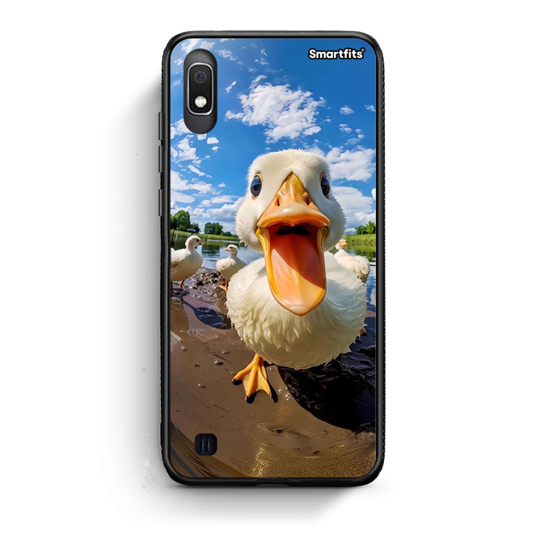 Samsung A10 Duck Face θήκη από τη Smartfits με σχέδιο στο πίσω μέρος και μαύρο περίβλημα | Smartphone case with colorful back and black bezels by Smartfits