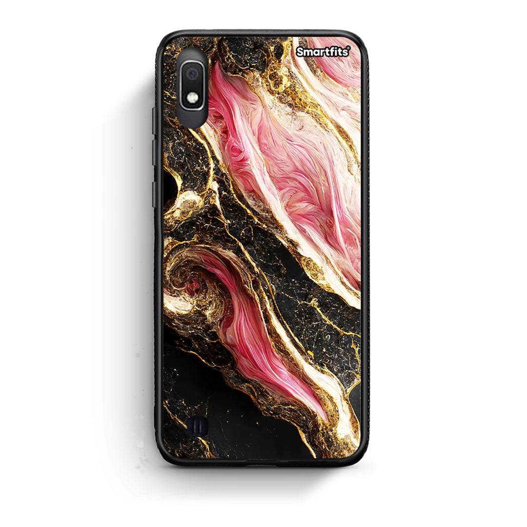 Samsung A10 Glamorous Pink Marble θήκη από τη Smartfits με σχέδιο στο πίσω μέρος και μαύρο περίβλημα | Smartphone case with colorful back and black bezels by Smartfits