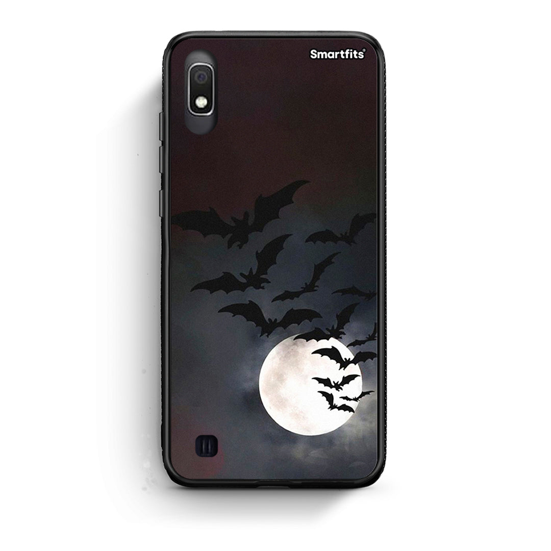 Samsung A10 Halloween Bat Night Θήκη από τη Smartfits με σχέδιο στο πίσω μέρος και μαύρο περίβλημα | Smartphone case with colorful back and black bezels by Smartfits