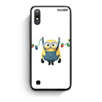 Thumbnail for Samsung A10 Xmas Minion Lights θήκη από τη Smartfits με σχέδιο στο πίσω μέρος και μαύρο περίβλημα | Smartphone case with colorful back and black bezels by Smartfits