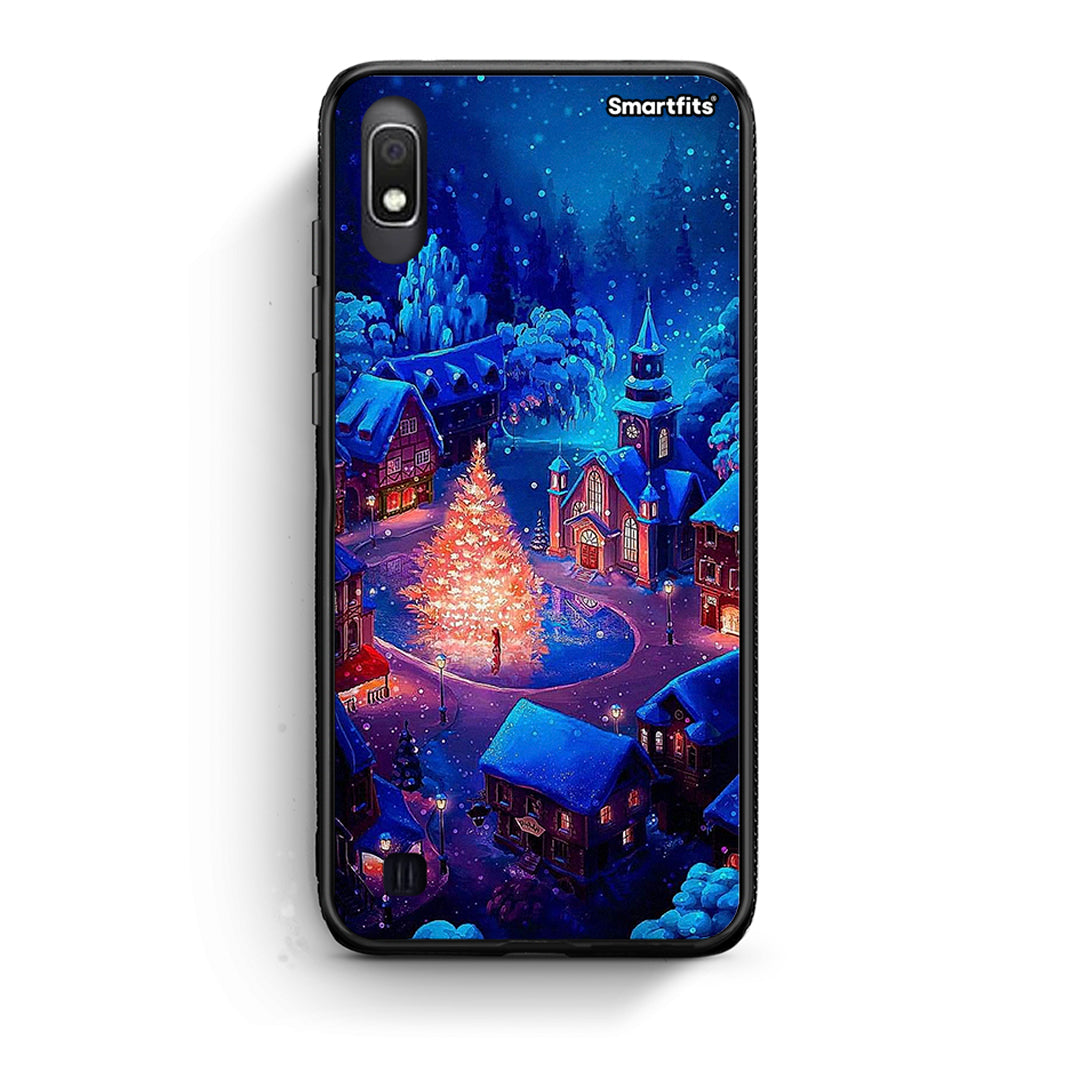 Samsung A10 Xmas Village θήκη από τη Smartfits με σχέδιο στο πίσω μέρος και μαύρο περίβλημα | Smartphone case with colorful back and black bezels by Smartfits