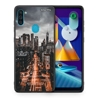 Thumbnail for Θήκη Samsung A11/M11 City Lights από τη Smartfits με σχέδιο στο πίσω μέρος και μαύρο περίβλημα | Samsung A11/M11 City Lights case with colorful back and black bezels