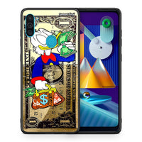 Thumbnail for Θήκη Samsung A11 / M11 Duck Money από τη Smartfits με σχέδιο στο πίσω μέρος και μαύρο περίβλημα | Samsung A11 / M11 Duck Money case with colorful back and black bezels