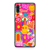 Thumbnail for Samsung A11/M11 Hippie Love θήκη από τη Smartfits με σχέδιο στο πίσω μέρος και μαύρο περίβλημα | Smartphone case with colorful back and black bezels by Smartfits