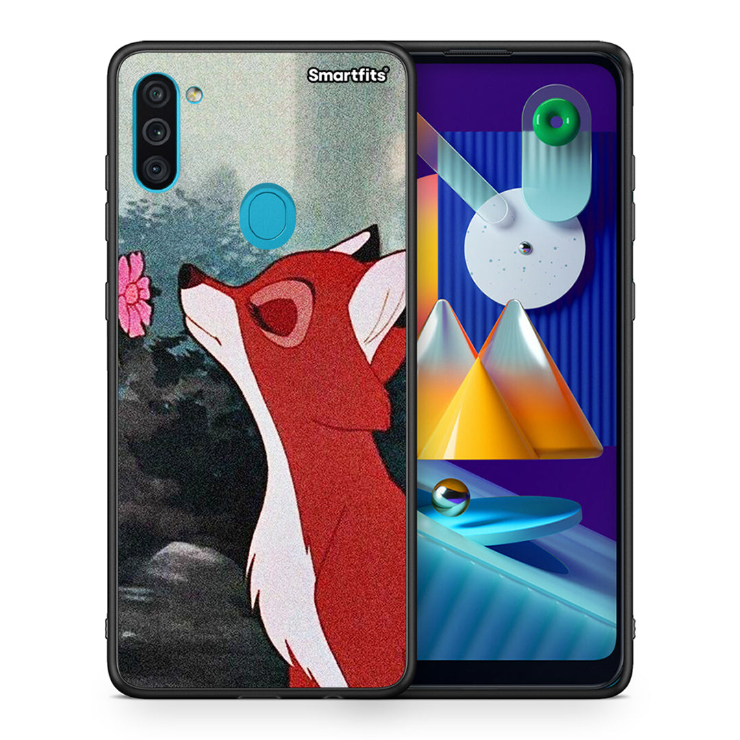 Θήκη Samsung A11/M11 Tod And Vixey Love 2 από τη Smartfits με σχέδιο στο πίσω μέρος και μαύρο περίβλημα | Samsung A11/M11 Tod And Vixey Love 2 case with colorful back and black bezels