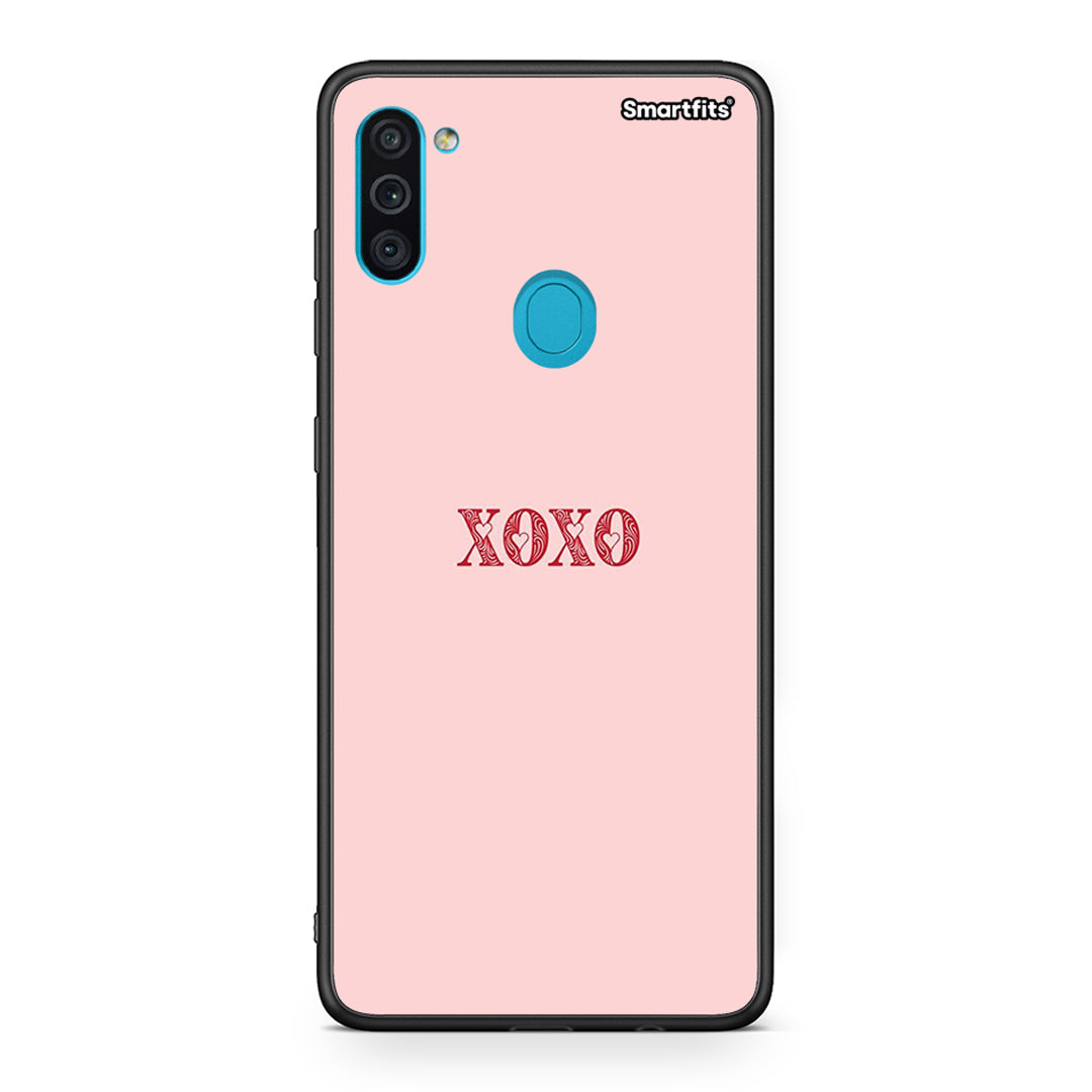 Samsung A11/M11 XOXO Love θήκη από τη Smartfits με σχέδιο στο πίσω μέρος και μαύρο περίβλημα | Smartphone case with colorful back and black bezels by Smartfits