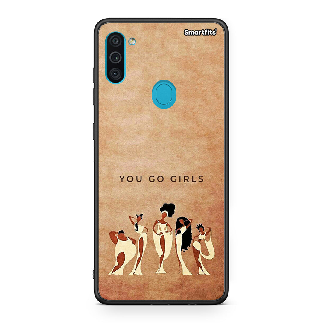 Samsung A11/M11 You Go Girl θήκη από τη Smartfits με σχέδιο στο πίσω μέρος και μαύρο περίβλημα | Smartphone case with colorful back and black bezels by Smartfits