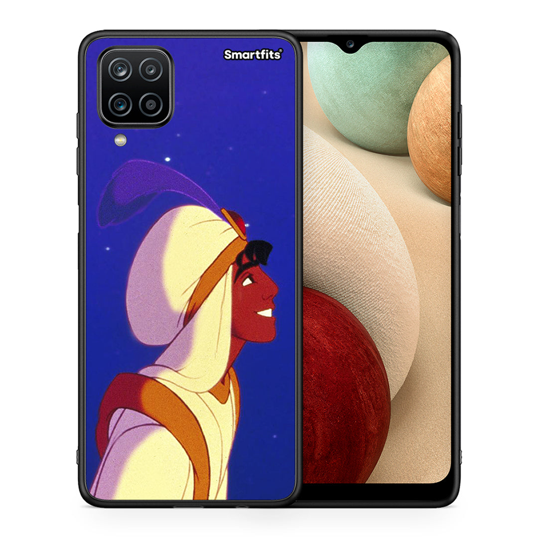 Θήκη Samsung A12 Alladin And Jasmine Love 1 από τη Smartfits με σχέδιο στο πίσω μέρος και μαύρο περίβλημα | Samsung A12 Alladin And Jasmine Love 1 case with colorful back and black bezels