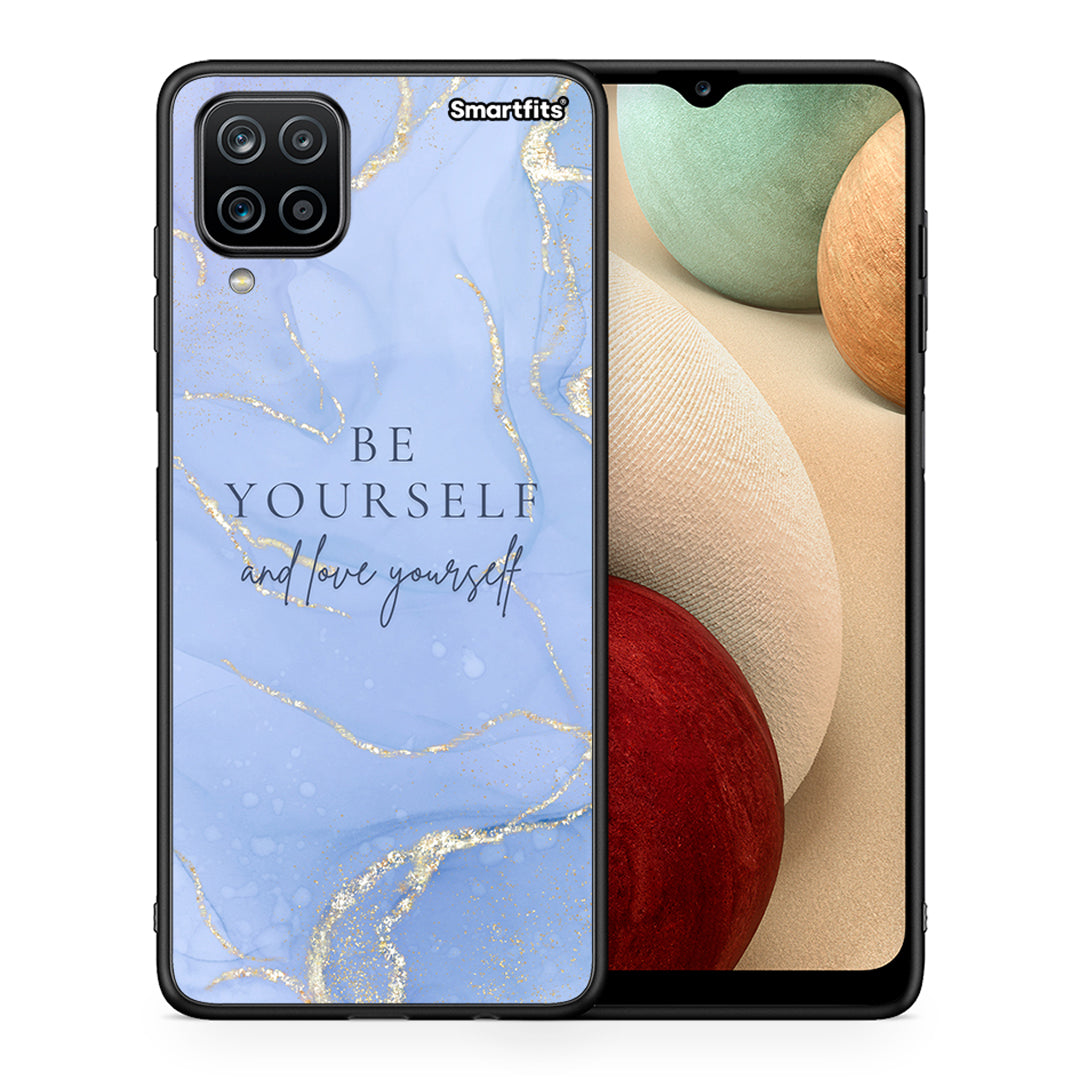 Θήκη Samsung A12 Be Yourself από τη Smartfits με σχέδιο στο πίσω μέρος και μαύρο περίβλημα | Samsung A12 Be Yourself case with colorful back and black bezels