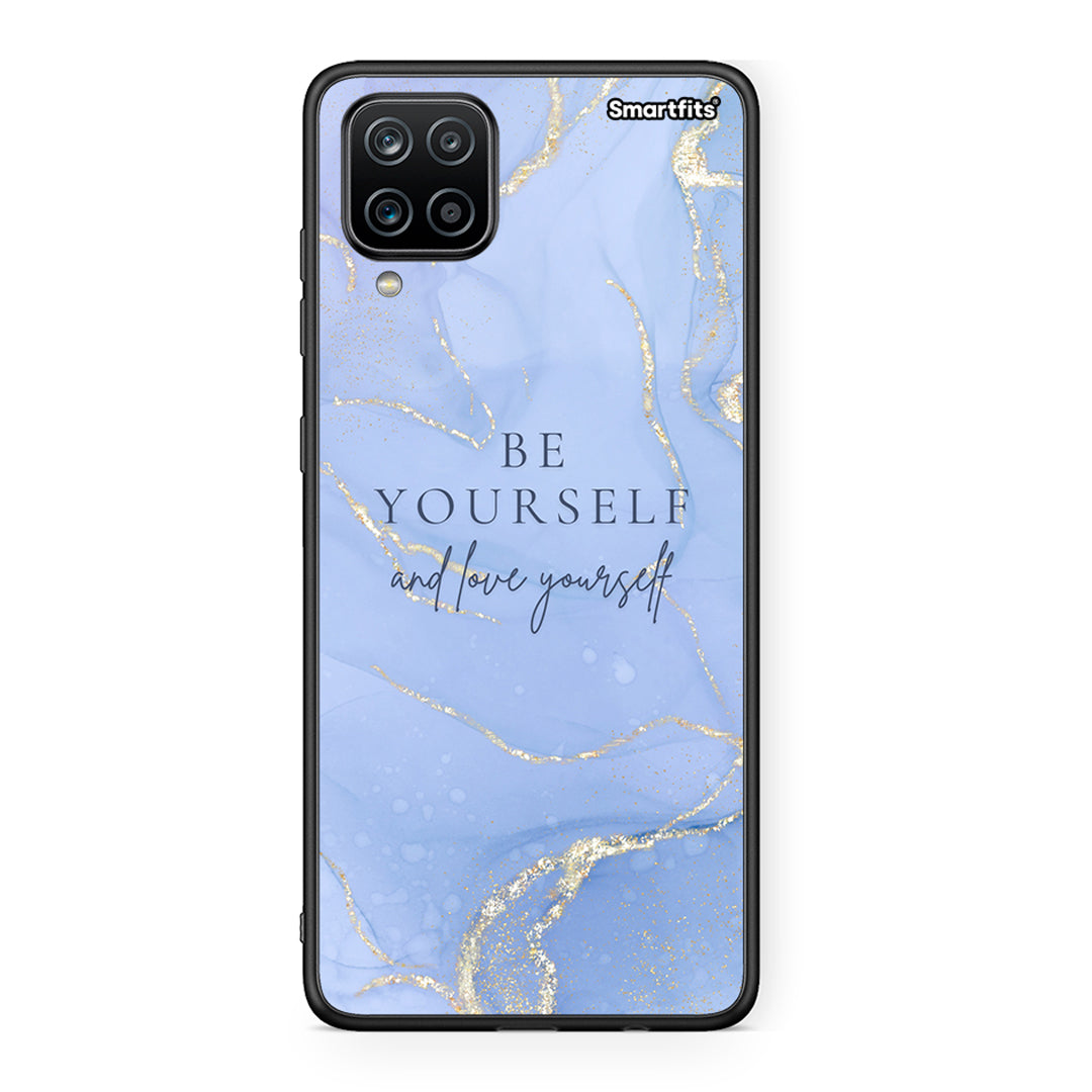 Samsung A12 Be Yourself θήκη από τη Smartfits με σχέδιο στο πίσω μέρος και μαύρο περίβλημα | Smartphone case with colorful back and black bezels by Smartfits