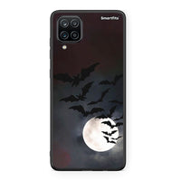 Thumbnail for Samsung A12 Halloween Bat Night Θήκη από τη Smartfits με σχέδιο στο πίσω μέρος και μαύρο περίβλημα | Smartphone case with colorful back and black bezels by Smartfits