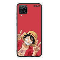 Thumbnail for Samsung A12 Pirate Luffy Θήκη από τη Smartfits με σχέδιο στο πίσω μέρος και μαύρο περίβλημα | Smartphone case with colorful back and black bezels by Smartfits