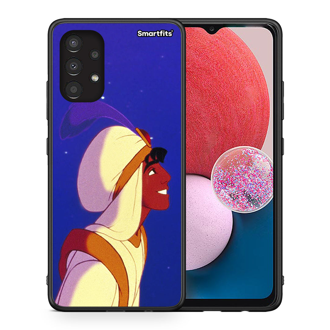 Θήκη Samsung A13 4G Alladin And Jasmine Love 1 από τη Smartfits με σχέδιο στο πίσω μέρος και μαύρο περίβλημα | Samsung A13 4G Alladin And Jasmine Love 1 case with colorful back and black bezels