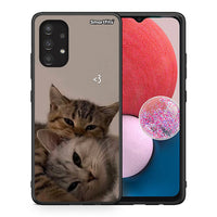 Thumbnail for Θήκη Samsung A13 4G Cats In Love από τη Smartfits με σχέδιο στο πίσω μέρος και μαύρο περίβλημα | Samsung A13 4G Cats In Love case with colorful back and black bezels