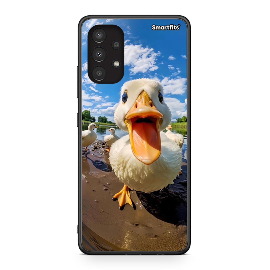 Samsung A13 4G Duck Face θήκη από τη Smartfits με σχέδιο στο πίσω μέρος και μαύρο περίβλημα | Smartphone case with colorful back and black bezels by Smartfits