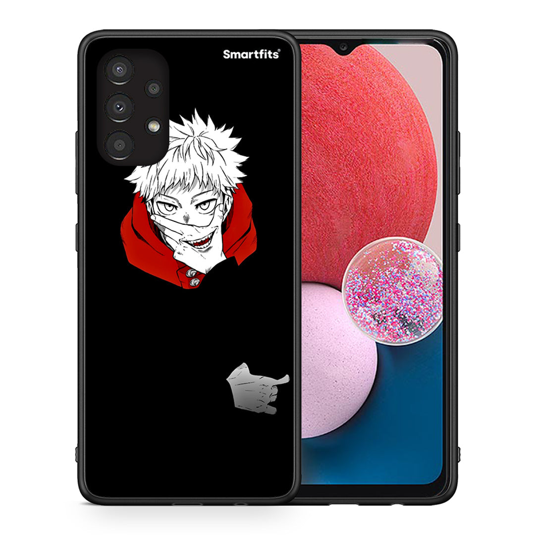 Θήκη Samsung A13 4G Itadori Anime από τη Smartfits με σχέδιο στο πίσω μέρος και μαύρο περίβλημα | Samsung A13 4G Itadori Anime case with colorful back and black bezels