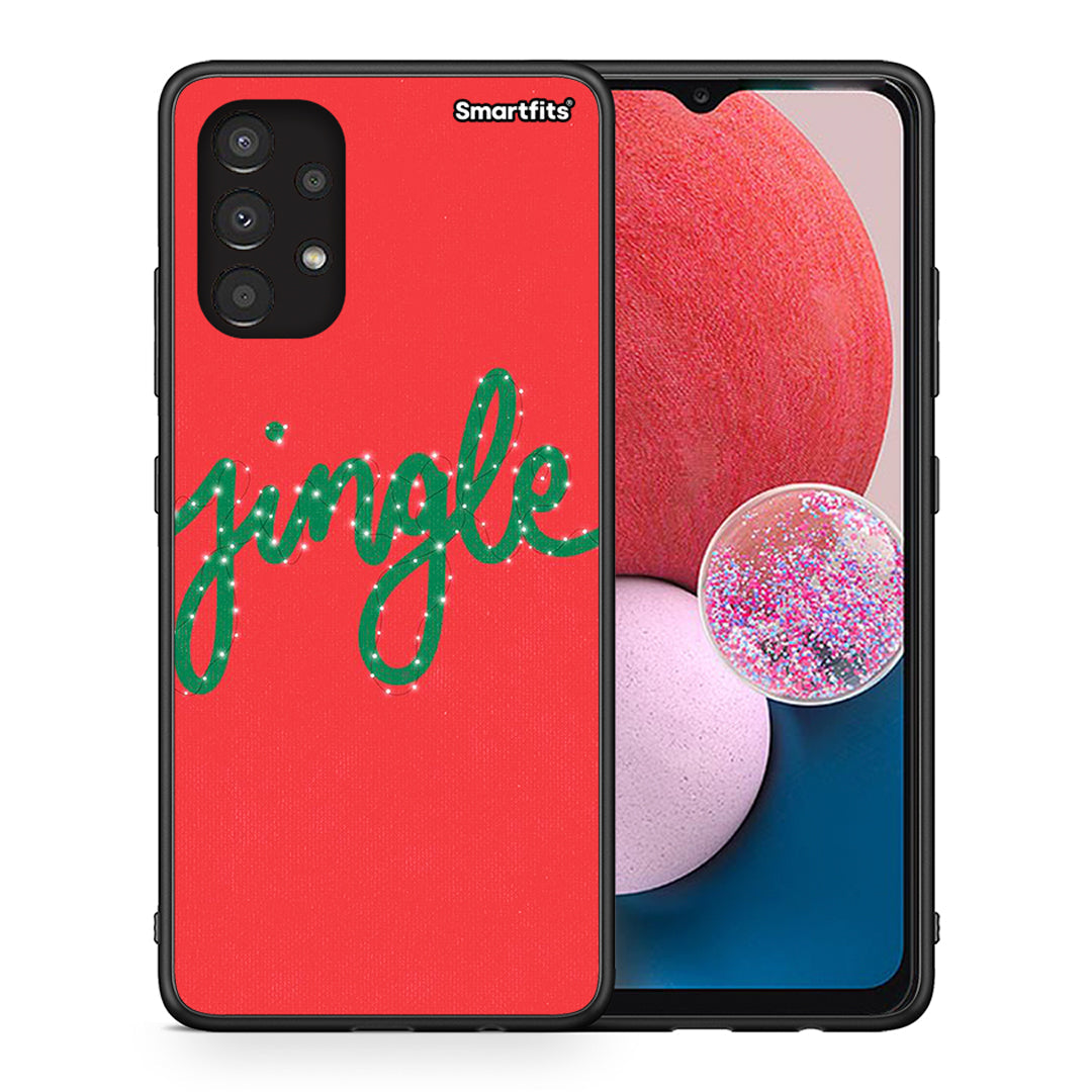 Θήκη Samsung A13 4G Jingle Xmas από τη Smartfits με σχέδιο στο πίσω μέρος και μαύρο περίβλημα | Samsung A13 4G Jingle Xmas case with colorful back and black bezels