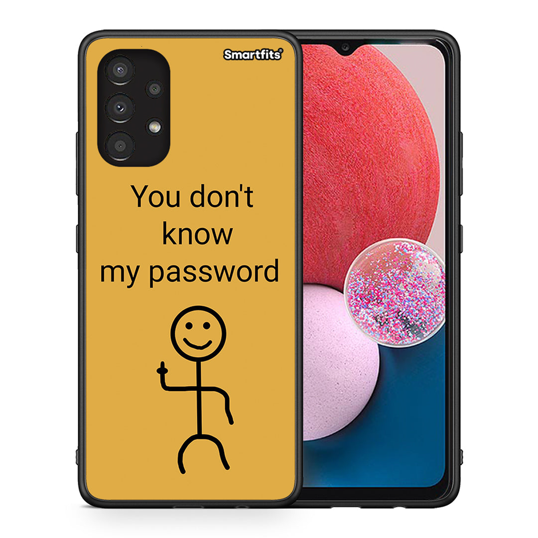 Θήκη Samsung A13 4G My Password από τη Smartfits με σχέδιο στο πίσω μέρος και μαύρο περίβλημα | Samsung A13 4G My Password case with colorful back and black bezels