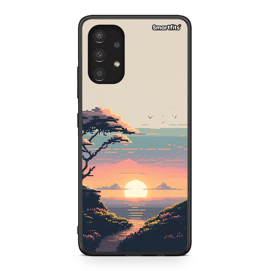 Samsung A13 4G Pixel Sunset Θήκη από τη Smartfits με σχέδιο στο πίσω μέρος και μαύρο περίβλημα | Smartphone case with colorful back and black bezels by Smartfits