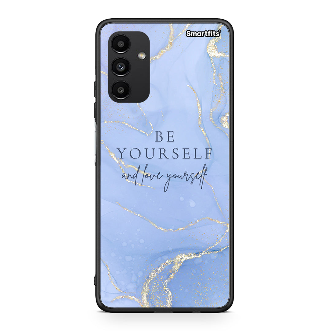 Samsung A04s Be Yourself θήκη από τη Smartfits με σχέδιο στο πίσω μέρος και μαύρο περίβλημα | Smartphone case with colorful back and black bezels by Smartfits