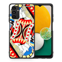 Thumbnail for Θήκη Samsung A13 5G Card Love από τη Smartfits με σχέδιο στο πίσω μέρος και μαύρο περίβλημα | Samsung A13 5G Card Love case with colorful back and black bezels