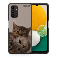 Thumbnail for Θήκη Samsung A04s Cats In Love από τη Smartfits με σχέδιο στο πίσω μέρος και μαύρο περίβλημα | Samsung A04s Cats In Love case with colorful back and black bezels