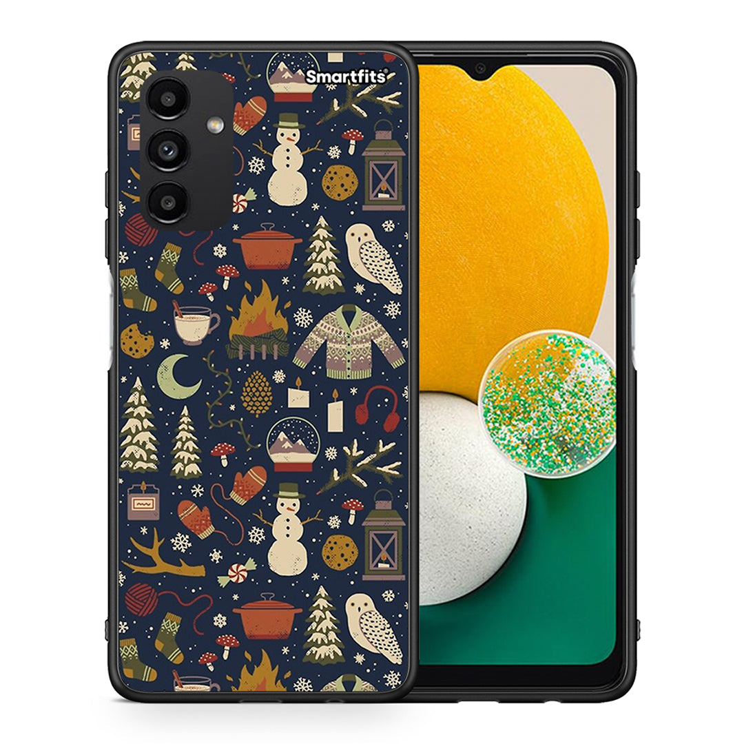 Θήκη Samsung A13 5G Christmas Elements από τη Smartfits με σχέδιο στο πίσω μέρος και μαύρο περίβλημα | Samsung A13 5G Christmas Elements case with colorful back and black bezels