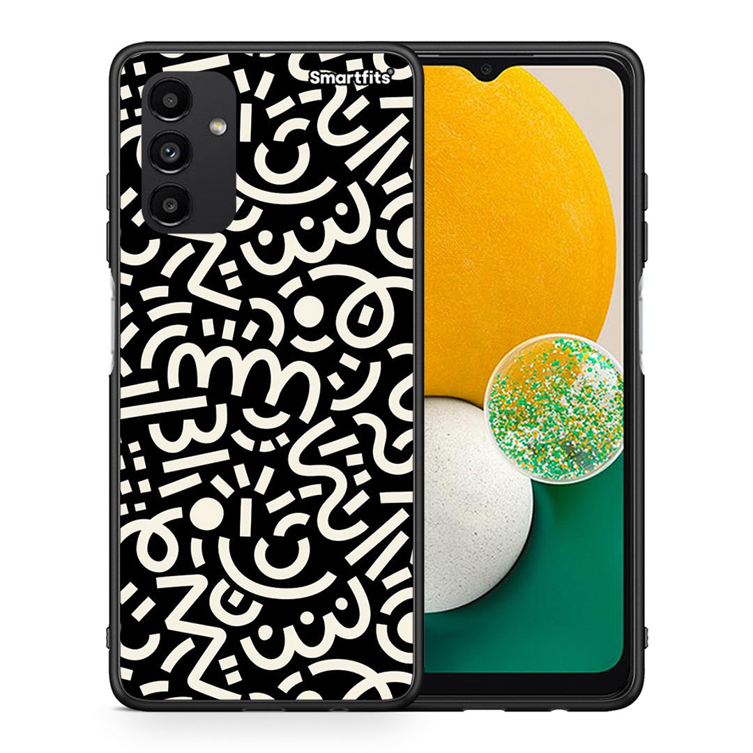 Θήκη Samsung A13 5G Doodle Art από τη Smartfits με σχέδιο στο πίσω μέρος και μαύρο περίβλημα | Samsung A13 5G Doodle Art case with colorful back and black bezels