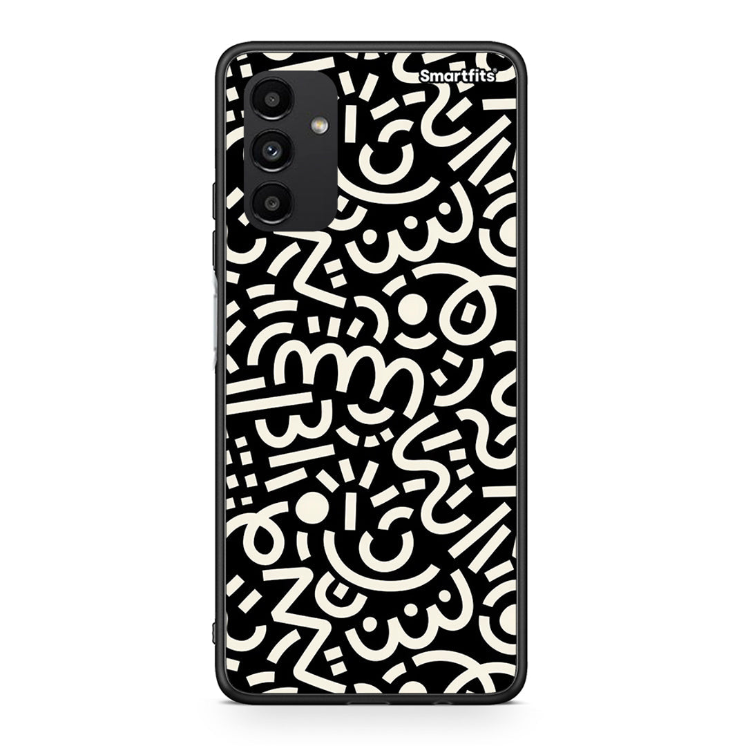 Samsung A04s Doodle Art θήκη από τη Smartfits με σχέδιο στο πίσω μέρος και μαύρο περίβλημα | Smartphone case with colorful back and black bezels by Smartfits