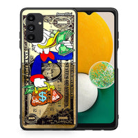 Thumbnail for Θήκη Samsung A13 5G Duck Money από τη Smartfits με σχέδιο στο πίσω μέρος και μαύρο περίβλημα | Samsung A13 5G Duck Money case with colorful back and black bezels